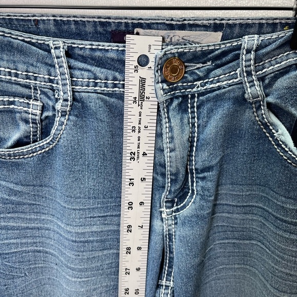 VGS Vigoss Skinny Jeans Womens 6 Blue Denim Stretch Wide Stitch Flap Pocket 2133 - Picture 6 of 12